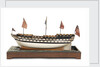 Ship of 74 guns, port broadside by Unknown