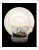 Cup and saucer commemorating the maiden voyage of  RMS 'Queen Mary' by John Aynsley & Sons Ltd.