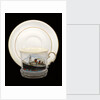 Cup and saucer commemorating the maiden voyage of  RMS 'Queen Mary' by John Aynsley & Sons Ltd.