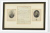 Two portraits and a letter by Admiral Lord Nelson by unknown