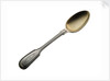 Electroplated teaspoon with a gilt bowl and a threaded edge, engraved on top of the handle 'BLACK BALL LINE OF AUSTRALIAN PACKETS' by Elkington & Co. Ltd.