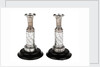 One of a pair of matching Sheffield plate candlesticks commemorating the victories of Admirals Richard Howe, John Jervis, Adam Duncan and Horatio Nelson by unknown