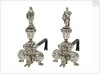 Pair of silver firedogs from the collection of King Charles II by unknown