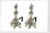 Pair of silver firedogs from the collection of King Charles II by unknown