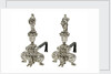 Pair of silver firedogs from the collection of King Charles II by unknown
