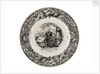 Black transfer-printed plate of the Crimean War period by Utzchneider and Co