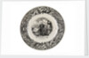 Black transfer-printed plate of the Crimean War period by Utzchneider and Co