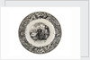 Black transfer-printed plate of the Crimean War period by Utzchneider and Co