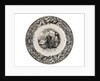 Black transfer-printed plate of the Crimean War period by Utzchneider and Co