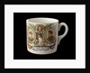 White mug printed in colour in commemoration of the Peace ending World War I by unknown