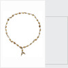 Cowrie shell necklace joined with metal links by unknown