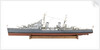 Full hull exhibition model of  cruiser HMS 'Argonaut' (1941) by M.A. Batchelor