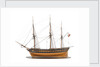 Model of a warship (1800); French; Frigate; 44-46 guns by unknown