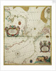A new mappe of the sea coasts of England, France and Holland, wherein the English names, situation, point of the compass, and distance of the several ports, harbours, havens, creeks, sands. by John Seller