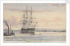 Watercolour of the 'Bellerophon' at Kalamita Bay, Heights of the Alma, September 1854 from the logbook of HMS 'Trafalgar' kept by Captain Hereford by Edward William Hereford