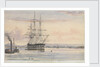 Watercolour of the 'Bellerophon' at Kalamita Bay, Heights of the Alma, September 1854 from the logbook of HMS 'Trafalgar' kept by Captain Hereford by Edward William Hereford