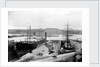 The dry dock at Falmouth with SS 'Alleghany' berthed and a 3-masted barque in the adjacent dry dock by unknown
