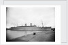 Turbine passenger liner 'Mauretania' (Br, 1939) at quayside, probably at Liverpool with Radar lantern fitted by Anonymous