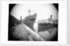 The 'Dotterel' (Br, 1936) alongside berth at Southampton with a damaged bow, slightly distant. The paddle steamer 'Portsdown' (1928) is berthed close by by unknown