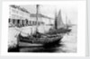 Fishing boats alongside a quay by Bedford Lemere & Co.