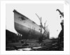 Bow view of the 'Aquitania' (1914) on the stocks by Bedford Lemere & Co.