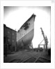 Bow view of the 'Aquitania' (1914) on the stocks by Bedford Lemere & Co.