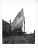 Bow view of the 'Aquitania' (1914) before launch by Bedford Lemere & Co.
