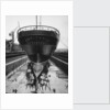 Stern view of the 'Aquitania' (1914) in drydock by Bedford Lemere & Co.