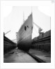 Bow view of the 'Aquitania' (1914) in drydock by Bedford Lemere & Co.