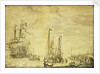 A Dutch flagship, thought to be the Eendracht at anchor close in by Willem van de Velde the Elder