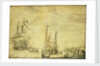 A Dutch flagship, thought to be the Eendracht at anchor close in by Willem van de Velde the Elder