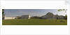 Panoramic view of National Maritime Museum, Queen's House and the Royal Observatory (ROG), with visitors on lawns by National Maritime Museum