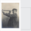 Cust demonstrating his Patent Rangefinder, circa 1904 by unknown