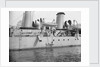 Scout cruiser HMS 'Skirmisher' (1905) close up amidships by unknown
