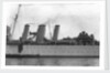 Heavy cruiser HMS 'Berwick' (1926), close up amidships by unknown
