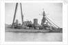 Coast defence battleship 'Gustaf V' (Swe, 1918) close-up amidships by unknown