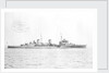 HMS 'Belfast' (1938) topped at Spithead with all guns trained to starboard by unknown
