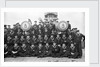 The gun crew of 'A' turret on the forecastle with the barrels of the turret projecting through the group of 'Queen Elizabeth' (1913) by unknown