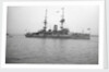 HMS 'Caesar' (1896), battleship, at anchor, awning rigged aft by unknown