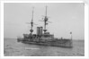 Battleship HMS 'Goliath' (1898) at anchor by unknown