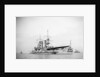 Battleship HMS 'Triumph' (1903) at anchor with awning aft by unknown