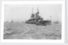 Battleship HMS 'Triumph' (1903) at anchor, slightly distant by unknown