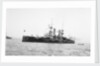 Battleship HMS 'Triumph' (1903) at anchor with awning aft by unknown