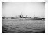 Destroyer HMS 'Bulldog' (1930) anchored at Portland with awning rigged aft by unknown