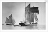The 'Cumberland Lassie' (Br, 1874) under sail with large ketch in left background by unknown