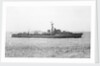 HMS 'Cavendish' (Br, 1944) under way in the Hamoaze, flying paying off pennant and crew lining deck by unknown