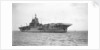 Aircraft carrier HMS 'Indomitable' (1940), under way, approaching Portsmouth harbour by Anonymous