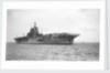 Aircraft carrier HMS 'Indomitable' (1940), under way, approaching Portsmouth harbour by Anonymous