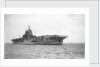 Aircraft carrier HMS 'Indomitable' (1940), under way, approaching Portsmouth harbour by Anonymous