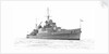 Photograph of HMS 'Sheffield' (1936) at anchor in the Solent in 1937 by unknown